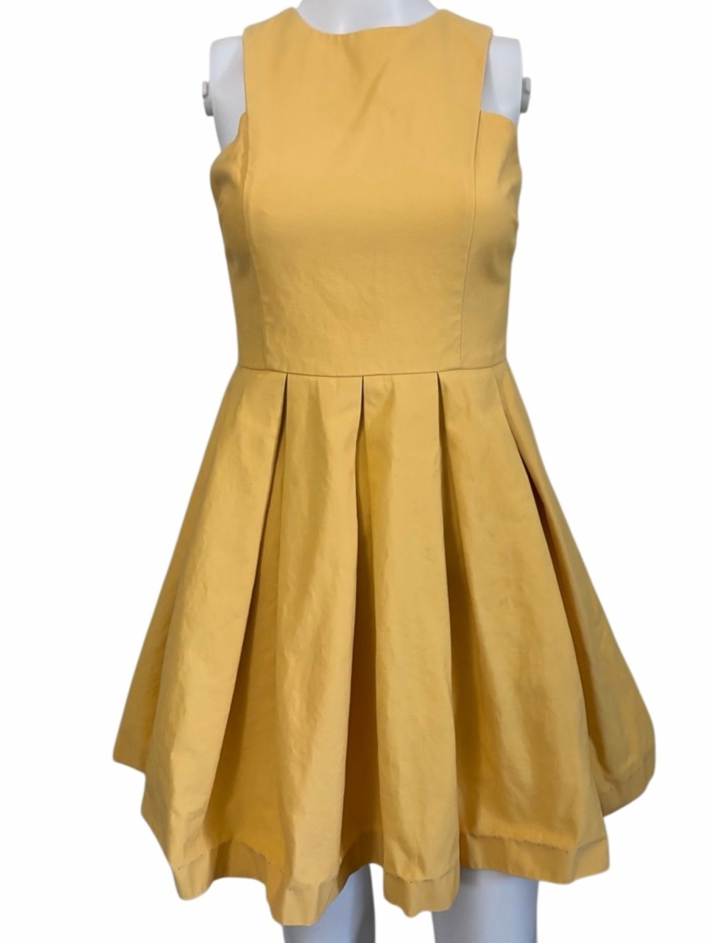 BB Dakota Yellow Pleated Fit-and-Flare Dress Size 0